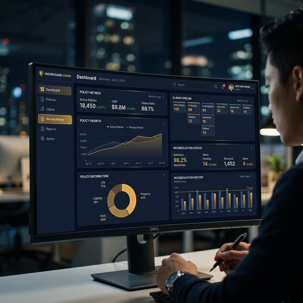 Reconciliation dashboard showing 99.7% accuracy