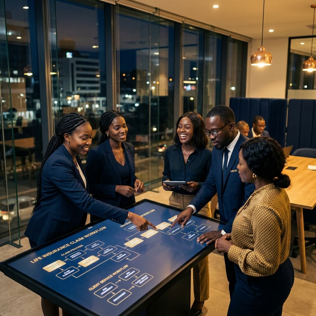 Leadership team building trust through technology